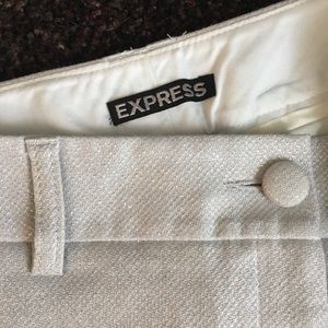 Silver metallic mid-rise shorts